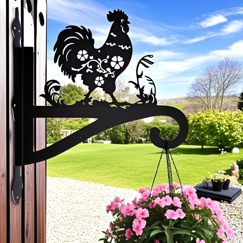 Muuruu Plant Hanger Outdoor & Indoor, Chicken Decor Hanging Basket Hooks, Wall Hangers for Hanging Plant, Flower Basket, Bird Feeder, Lantern, Wind Chimes, Chicken Coop Accessories-Patio, Garden, Home Decor - Image 1